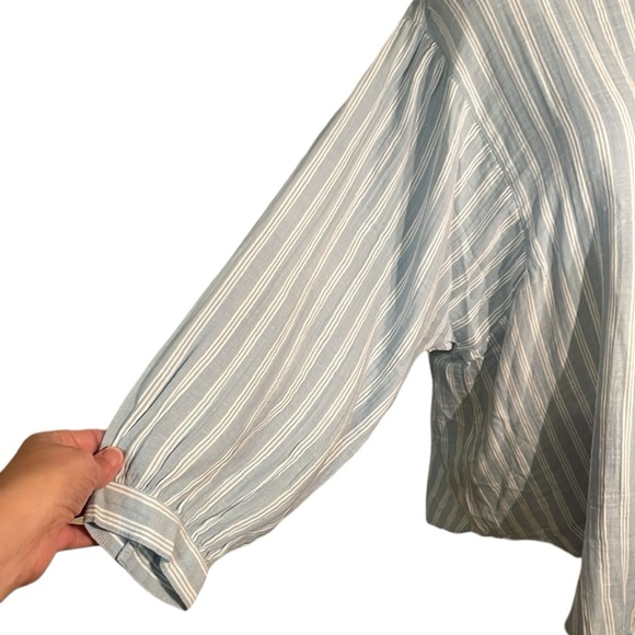 Old Navy women’s pullover top. Blue and white striped. 3/4 sleeves. Size 3X NWT - Picture 5 of 10